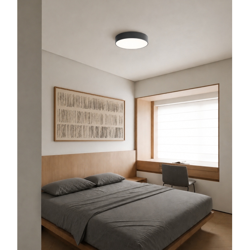Brilagi - Badeværelsesloftlampe CLARE med bevægelses- og skumringssensor, 4xE27/24W/230V, Ø 50 cm, antracit, IP54