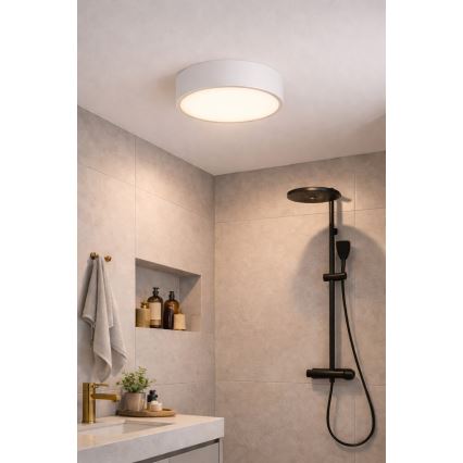 Brilagi - Badeværelsesloftlampe POOL 2xE27/15W/230V Ø 30 cm IP54 hvid