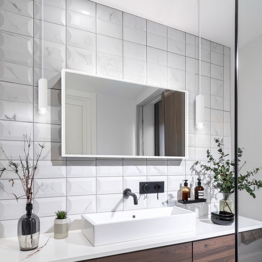 Brilagi - Badeværelsespendel SELE AQUA 1xGU10/30W/230V IP44 hvid