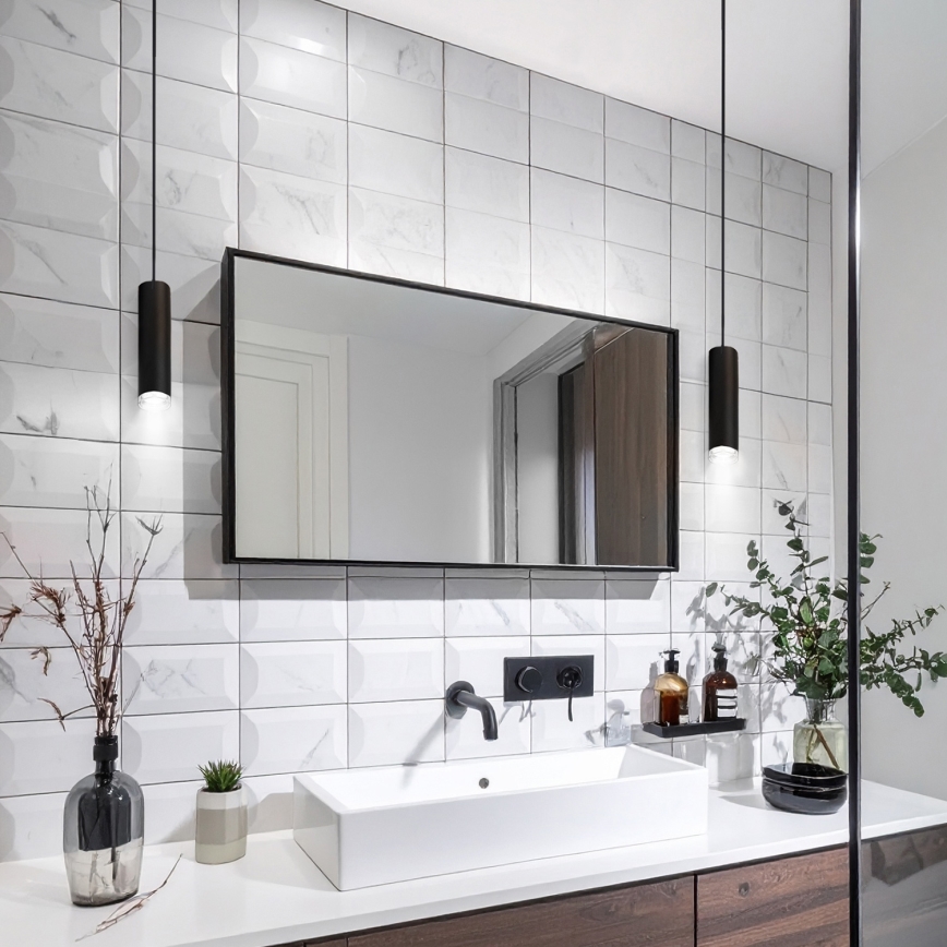 Brilagi - Badeværelsespendel SELE AQUA 1xGU10/30W/230V IP44 sort