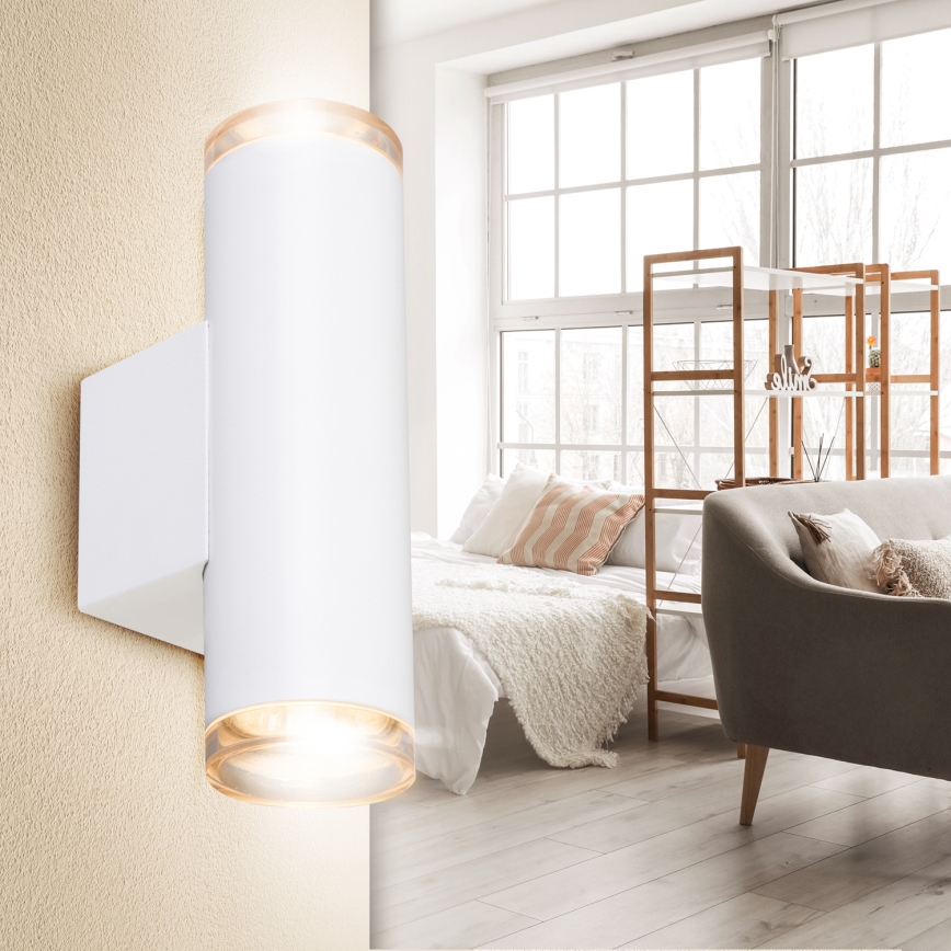 Brilagi - Badeværelses vægspot SELE AQUA 2xGU10/30W/230V IP44 hvid