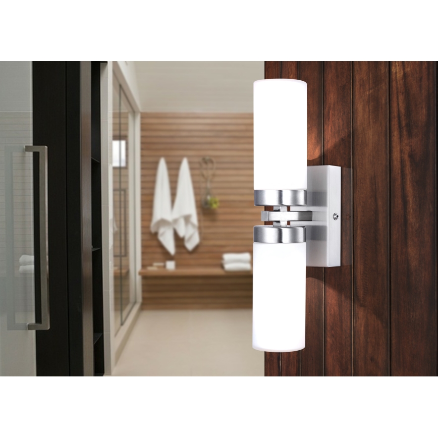 Brilagi - Badeværelsesvægarmatur RAY 2xE14/40W/230V IP44