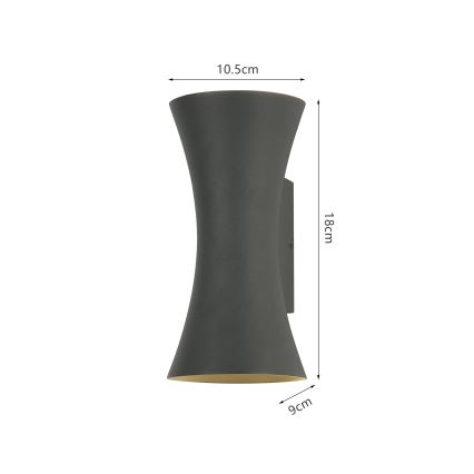 Brilagi - BICON LED Udes Lysarmatur 10W/230V Antracit IP44