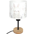 Brilagi - BOBO WOOD børnebordlampe 1xE27/25W/230V eg/sort/hvid, med kaninmotiv