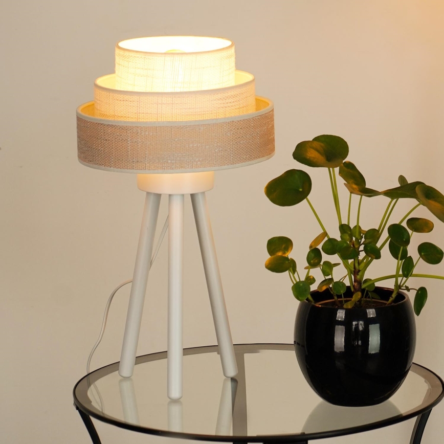 Brilagi - Bordlampe ALASKA LUNETA 1xE27/15W/230V grå/cremefarvet