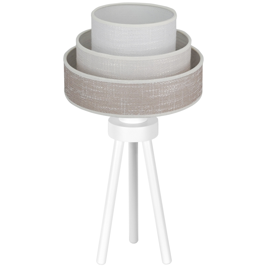 Brilagi - Bordlampe ALASKA LUNETA 1xE27/15W/230V grå/cremefarvet