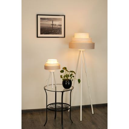 Brilagi - Bordlampe ALASKA LUNETA 1xE27/15W/230V grå/cremefarvet