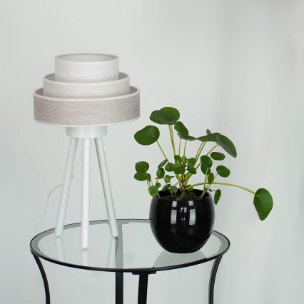 Brilagi - Bordlampe ALASKA LUNETA 1xE27/15W/230V grå/cremefarvet