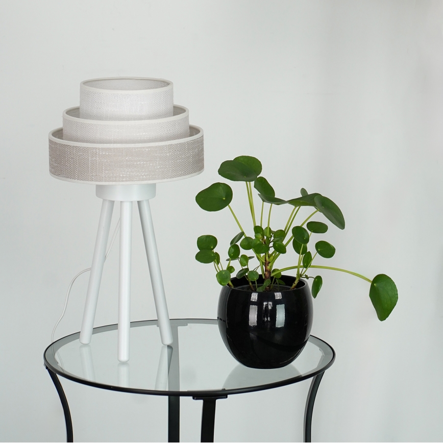 Brilagi - Bordlampe ALASKA LUNETA 1xE27/15W/230V grå/cremefarvet