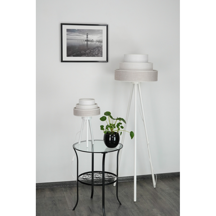 Brilagi - Bordlampe ALASKA LUNETA 1xE27/15W/230V grå/cremefarvet