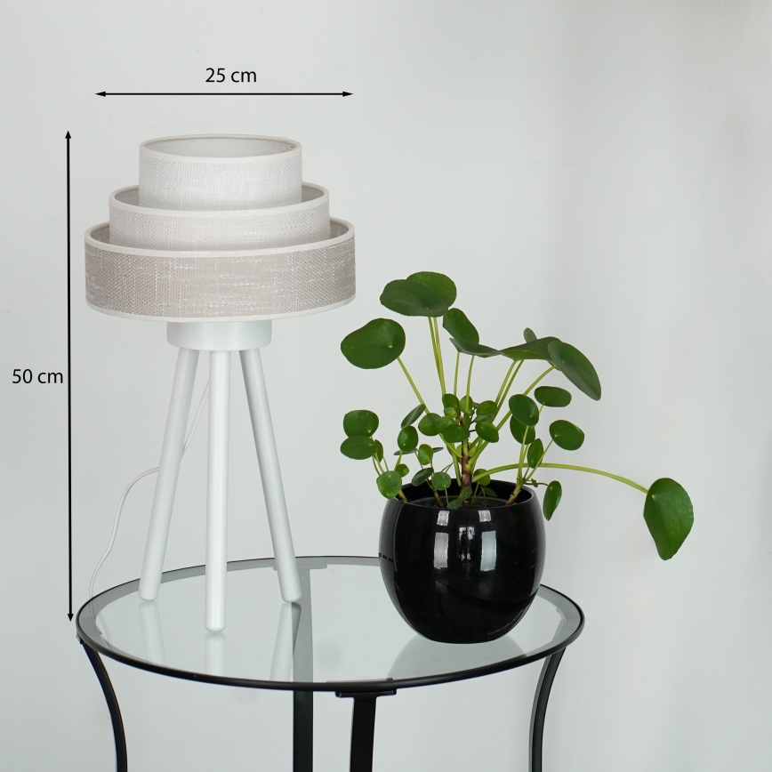 Brilagi - Bordlampe ALASKA LUNETA 1xE27/15W/230V grå/cremefarvet