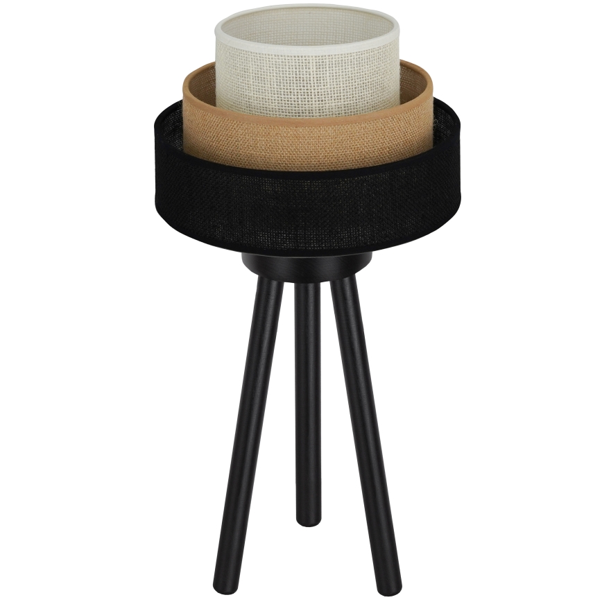 Brilagi - Bordlampe ASPEN LUNETA 1xE27/15W/230V sort/beige/cremefarvet
