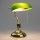 Brilagi - Bordlampe BANK OFFICE 1xE27/60W/230V guld/grøn