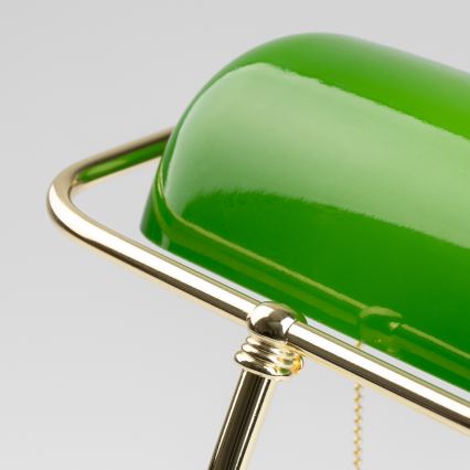 Brilagi - Bordlampe BANK OFFICE 1xE27/60W/230V guld/grøn