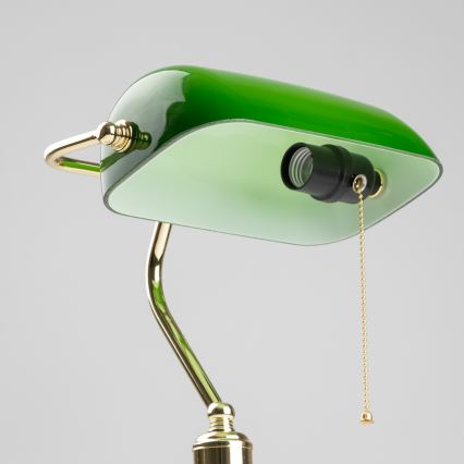 Brilagi - Bordlampe BANK OFFICE 1xE27/60W/230V guld/grøn