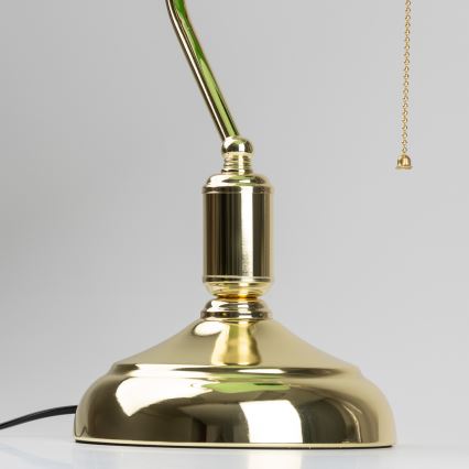 Brilagi - Bordlampe BANK OFFICE 1xE27/60W/230V guld/grøn