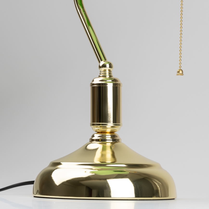Brilagi - Bordlampe BANK OFFICE 1xE27/60W/230V guld/grøn