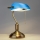 Brilagi - Bordlampe BANK OFFICE 1xE27/60W/230V messing/blå