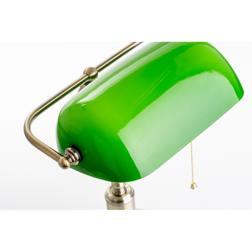 Brilagi - Bordlampe BANK OFFICE 1xE27/60W/230V messing/grøn