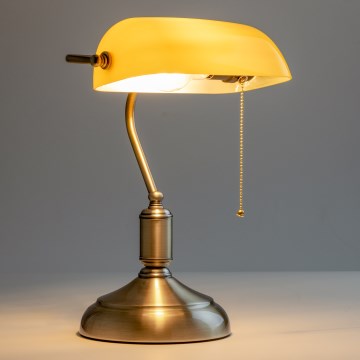 Brilagi - Bordlampe BANK OFFICE 1xE27/60W/230V messing/orange