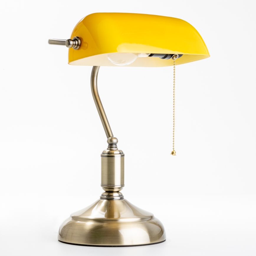 Brilagi - Bordlampe BANK OFFICE 1xE27/60W/230V messing/orange