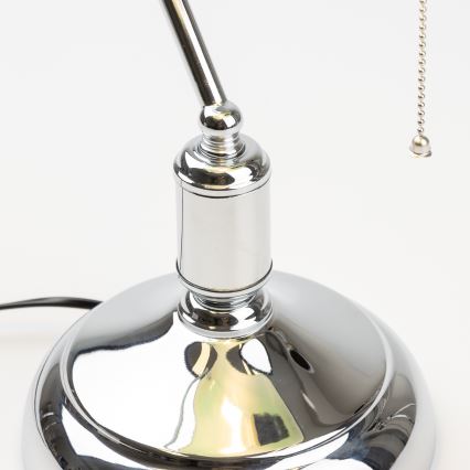 Brilagi - Bordlampe BANK OFFICE 1xE27/60W/230V skinnende krom/grøn