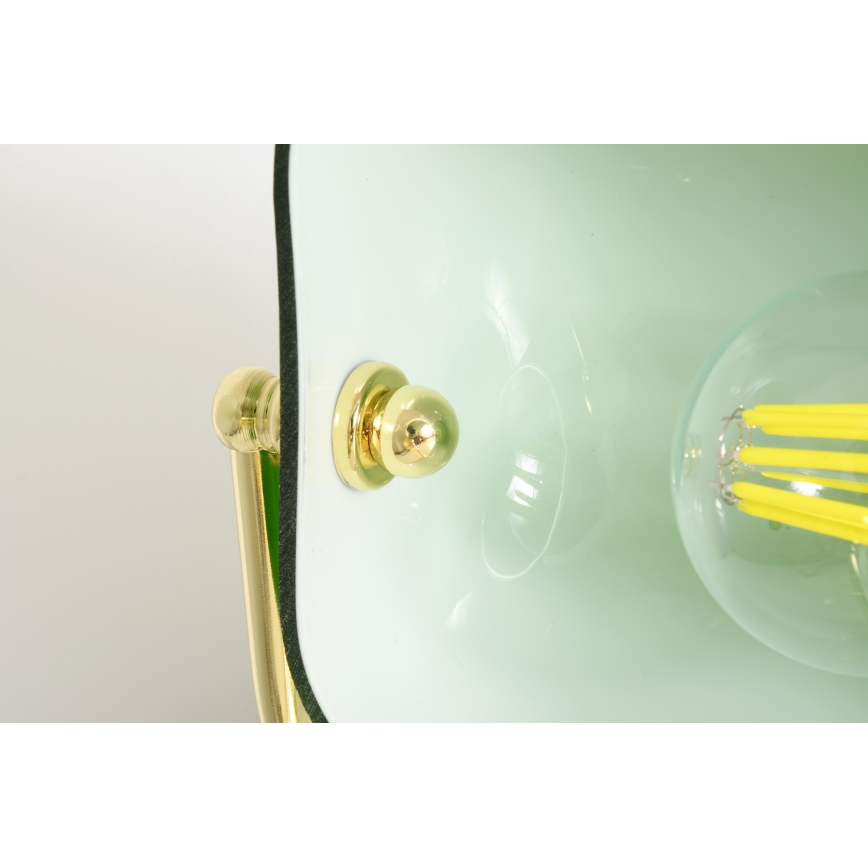 Brilagi - Bordlampe BANK OFFICE 1xE27/60W/230V sort/guld/grøn
