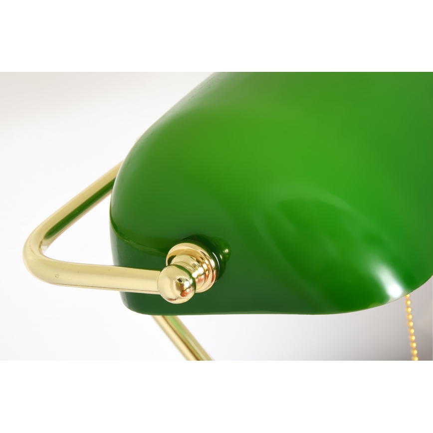 Brilagi - Bordlampe BANK OFFICE 1xE27/60W/230V sort/guld/grøn