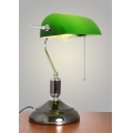 Brilagi - Bordlampe BANK OFFICE 1xE27/60W/230V sort/sølv/grøn