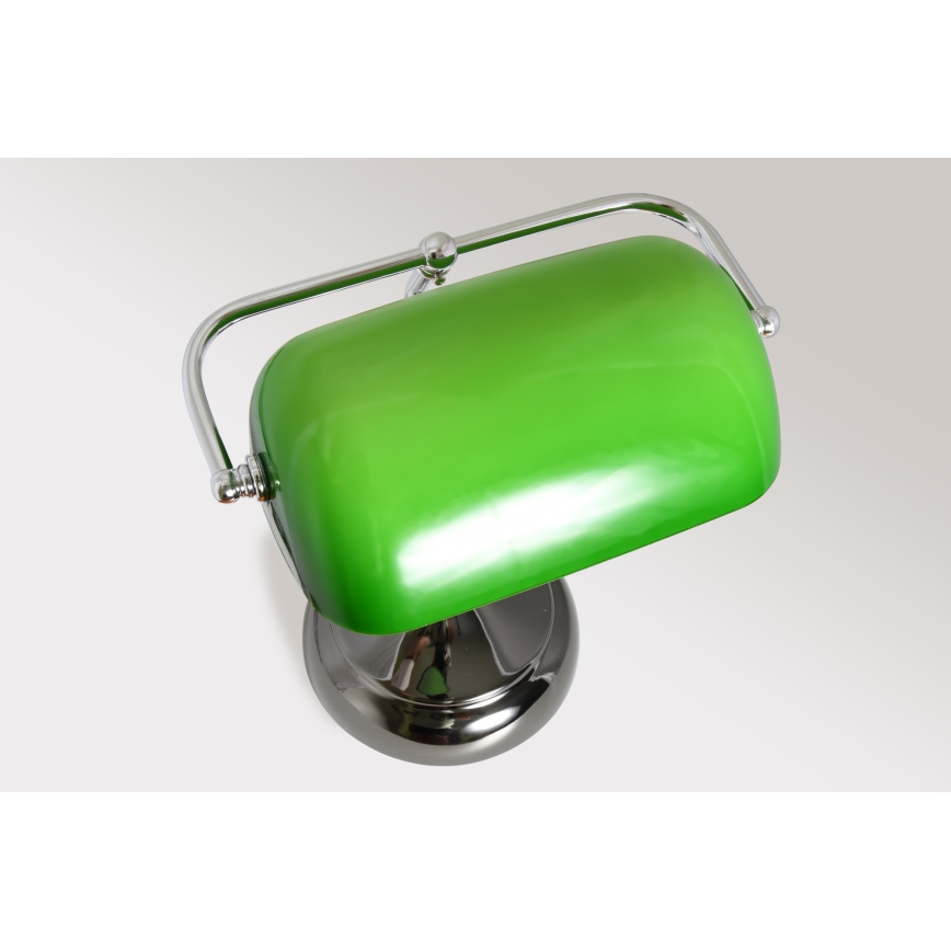 Brilagi - Bordlampe BANK OFFICE 1xE27/60W/230V sort/sølv/grøn
