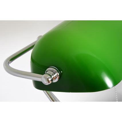 Brilagi - Bordlampe BANK OFFICE 1xE27/60W/230V sort/sølv/grøn