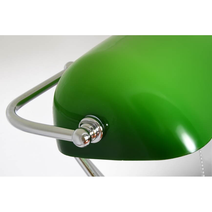 Brilagi - Bordlampe BANK OFFICE 1xE27/60W/230V sort/sølv/grøn