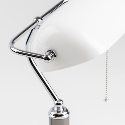 Brilagi - Bordlampe BANK OFFICE 1xE27/60W/230V sort/sølv/hvid