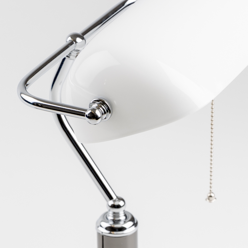 Brilagi - Bordlampe BANK OFFICE 1xE27/60W/230V sort/sølv/hvid