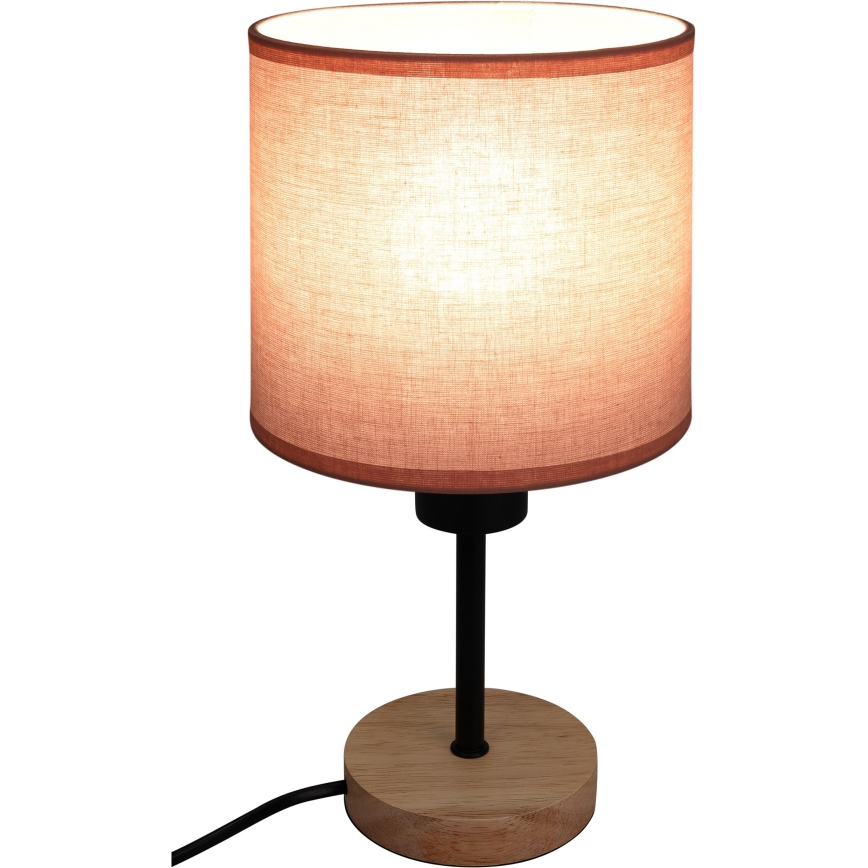 Brilagi - Børneskrivebordslampe BOBO WOOD 1xE27/25W/230V eg/sort/lyserød