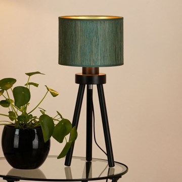 Brilagi - Bordlampe BOSTON ROLLER 1xE27/15W/230V strå grøn/guldfarvet