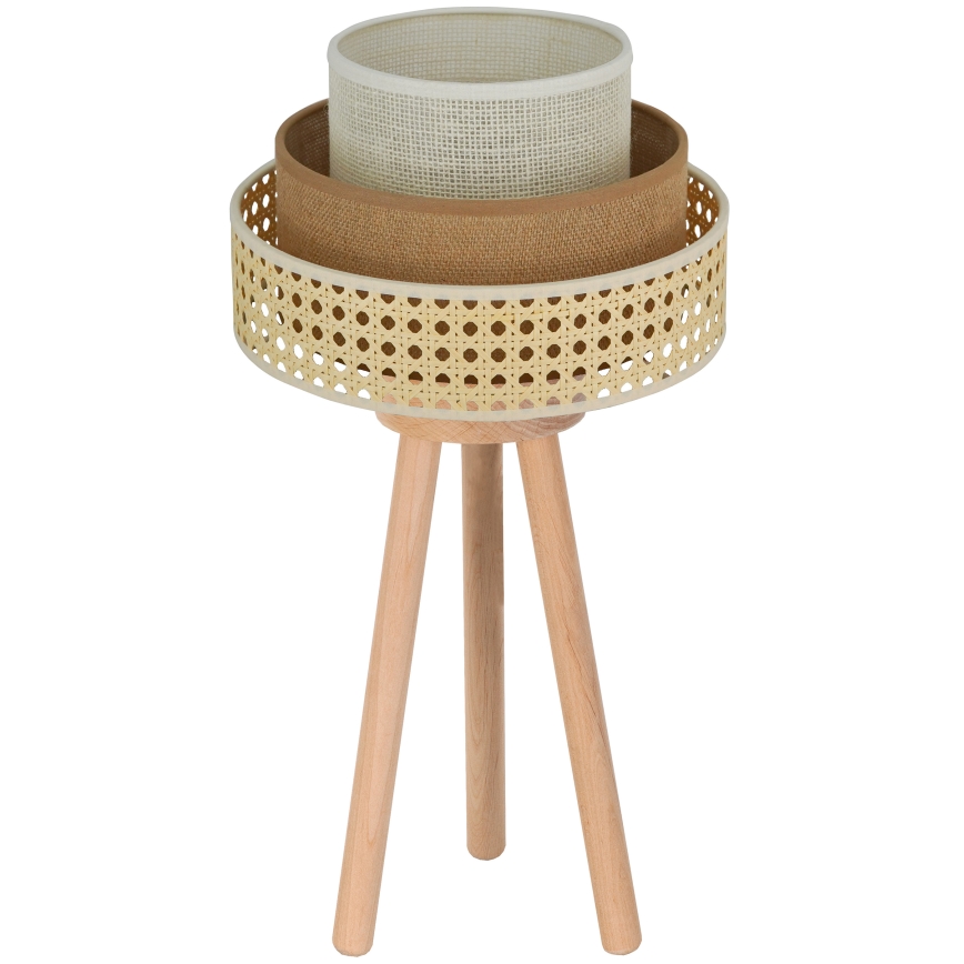 Brilagi - Bordlampe CEDAR LUNETA 1xE27/15W/230V beige/brun/cremefarvet