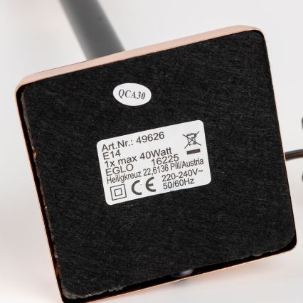 Brilagi - Bordlampe CERIA 1xE14/40W/230V Ø 25 cm kobber/hvid