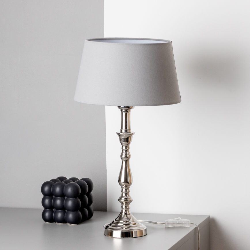 Brilagi - Bordlampe CERIA 1xE27/60W/230V Ø 25 cm blank krom/grå