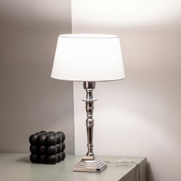BRILAGI - Bordlampe CERIA 1xE27/60W/230V Ø 25 cm sølv/hvid