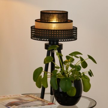 Brilagi - Bordlampe DAKOTA LUNETA 1xE27/15W/230V sort/beige