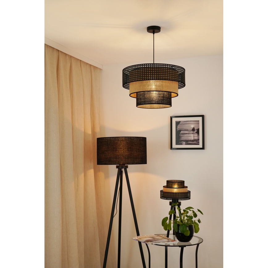 Brilagi - Bordlampe DAKOTA LUNETA 1xE27/15W/230V sort/beige
