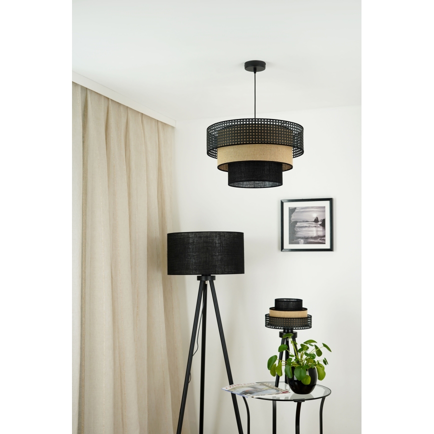 Brilagi - Bordlampe DAKOTA LUNETA 1xE27/15W/230V sort/beige