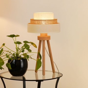 Brilagi - Bordlampe DENVER LUNETA 1xE27/15W/230V beige/brun/kremet