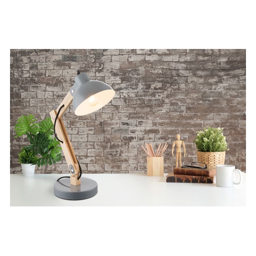 Brilagi - Bordlampe FOCUS 1xE27/40W/230V grå