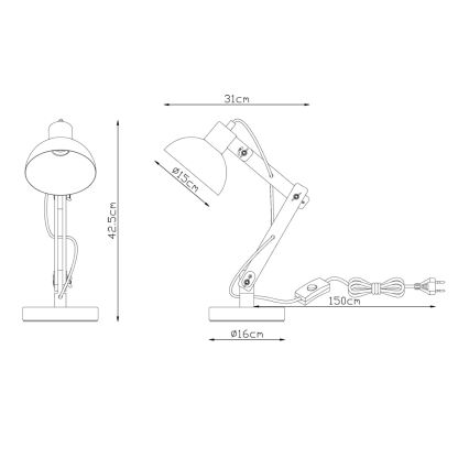 Brilagi - Bordlampe FOCUS 1xE27/40W/230V sort