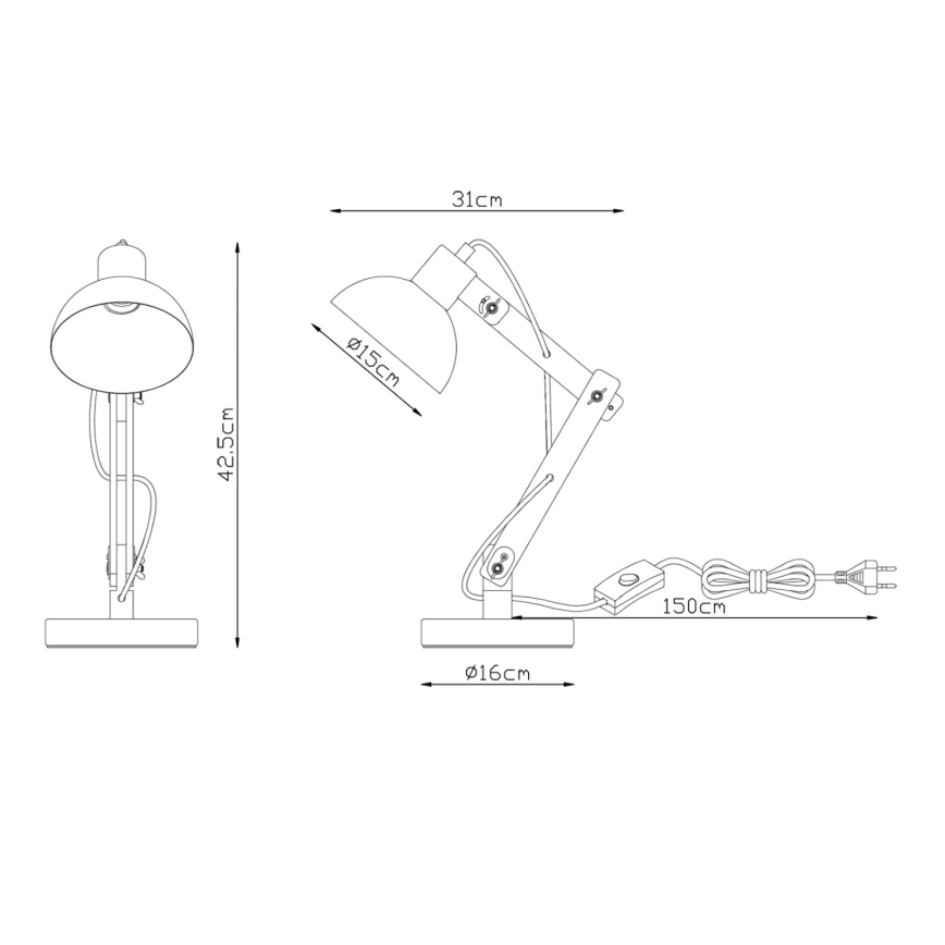 Brilagi - Bordlampe FOCUS 1xE27/40W/230V sort