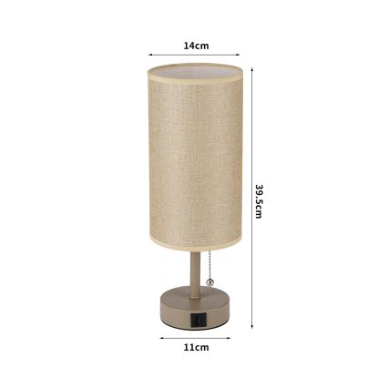 Brilagi - Bordlampe med USB-port TABLON 1xE27/25W/230V beige