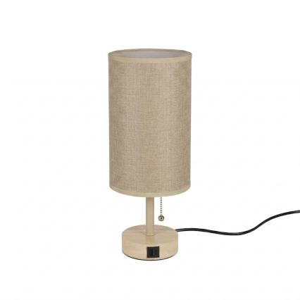 Brilagi - Bordlampe med USB-port TABLON 1xE27/25W/230V eg/beige
