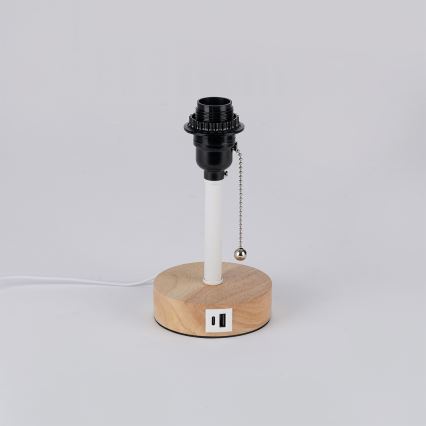 Brilagi - Bordlampe med USB-port TABLON 1xE27/25W/230V eg/hvid